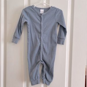 Sweetest dusty blue footless snap romper- 12M